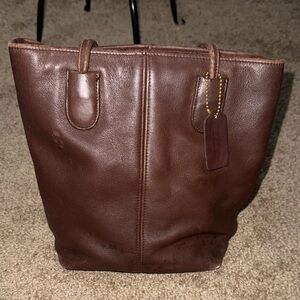 Vintage Coach Dark Brown Leather Tote 4068
